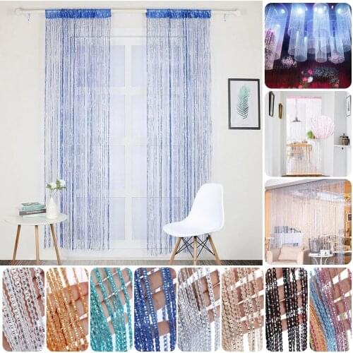 1x2m Fly Curtain for Door Shiny Tassel Line Living Room Curtains String Door Divider Drape Living Room Decor Valance Home Decor