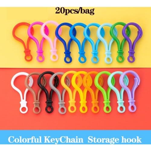 20pcs Colorful KeyChain Plastic Lobster Chain Case Bag Chain Acrylic Hook Chain Key Decorative Hooks Storage Hook