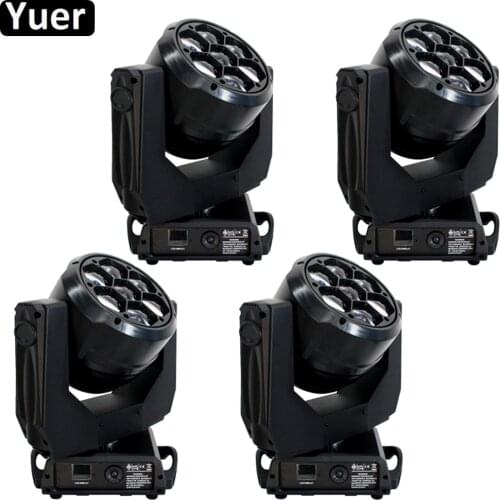 4Pcs/Lot Music Stage Lighting 7x40W Big-EYE LED RGBW 4IN1 Zoom Moving Head Light wash beam DJ Light DMX512 Sound Party Lights