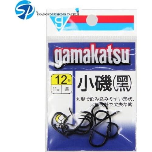 6packs/lot Japan Gamakatsu Fishing Hooks C1KI1 1#-14# Size Bass Hook Unique Peche Hook Type Barbed Hooks Black Color Hidden Hook