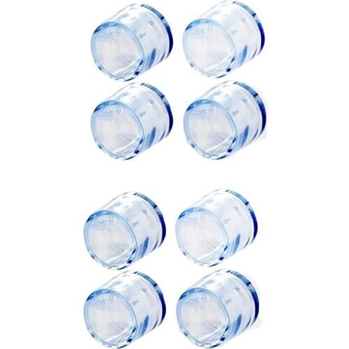 8 Pcs Transparent Rubber Furniture Table Chair Leg Floor Feet Cap Cover Protector 15Mm & 18Mm