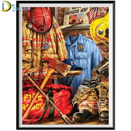 Full Square/Round Drill 5D DIY Diamond Painting "Firefighters Supplies"3D Embroidery Cross Stitch 5D Mosaic Home Decor