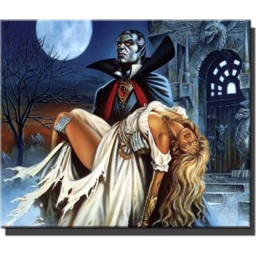 DIY Diamond Embroidery,5D Diamond Painting Psychic vampires art Horror art Diamond Mosaic Home Decor Full Halloween X139