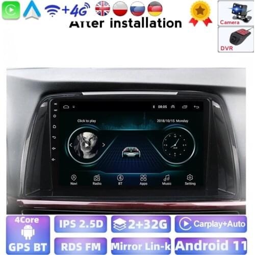 Android 9.0 2G 32G Auto GPS Radio For Mazda 6 GL GJ 2012 2013 2014-2017 Multimedia IPS Screen BT NO DVD Steering Wheel Controls