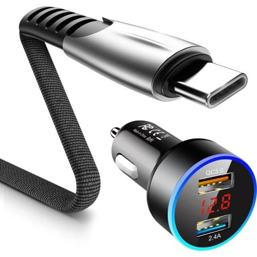 3.1A Dual USB Car Charger LED Display Fast Charging Mobile Phone Charge For Samsung S8 S9 S10 S20 A51 A50 A40 A71 A70 A10 A20