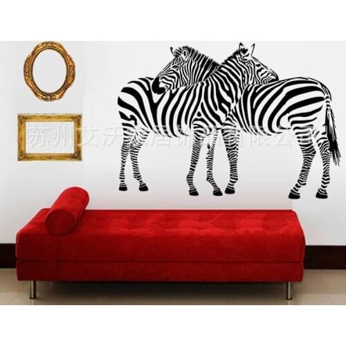 Aw9502 two Zebra background decorative wall sticker living room bedroom carving can remove waterproof stickers