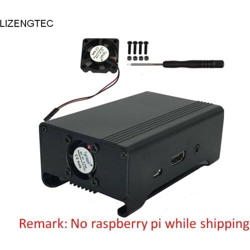 Free Shipping LIZENGTEC New Design Aluminum Case for Raspberry Pi 3 &3 Model B Plus with One Fan