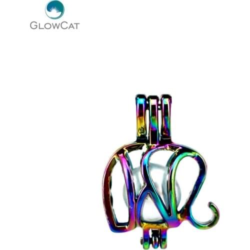 C102 5pcs/lot COLORS Multicolor 24.5mm Elephant Pearl Beads Cage Locket Pendant Pearl Locket Fairytale Party