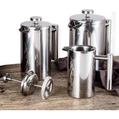 Delicate Coffee Maker French Stainless Steel Press Coffee Tea Pot with Filter Double Wall