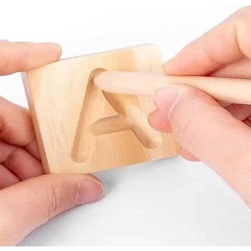 Tracing Alphabet A to Z Wooden Board Writing Practice Preschool Learning Writing