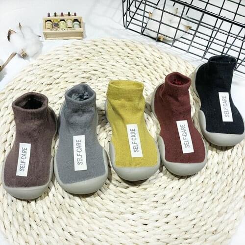 Baby Shoes First Shoes Unisex Baby Walkers Toddler First Walker Baby Girl Kids Soft Rubber Sole Baby Shoe Knit Booties Anti-slip