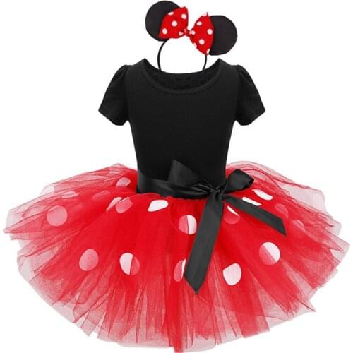 Kids dress children princess party costume infant clothing Polka dot baby clothes birthday girls tutu dress Head band set