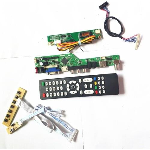 For LP171WP4-TLA1/TLA5 HDMI-Compatible VGA USB AV RF LVDS 1CCFL 30Pin keyboard+Remote+Inverter LCD monitor T.V56 drive board