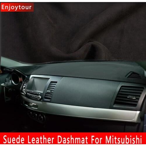 For Mitsubishi ASX RVR Pajero Sport Outlander PHEV lancer evo Eclipse Cross Suede Leather Dashmat Dashboard Cover Pad Dash Mat
