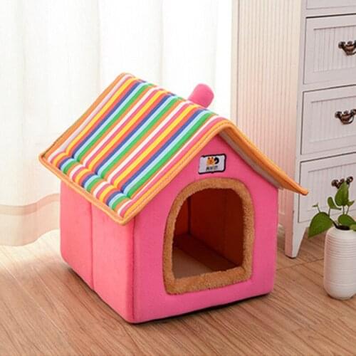 Dog Bed House Pet House Indoor Warm Pet Cat Sleeping Bed Washable Removable Mat Sleeping Bed For Cats Dogs Supplies