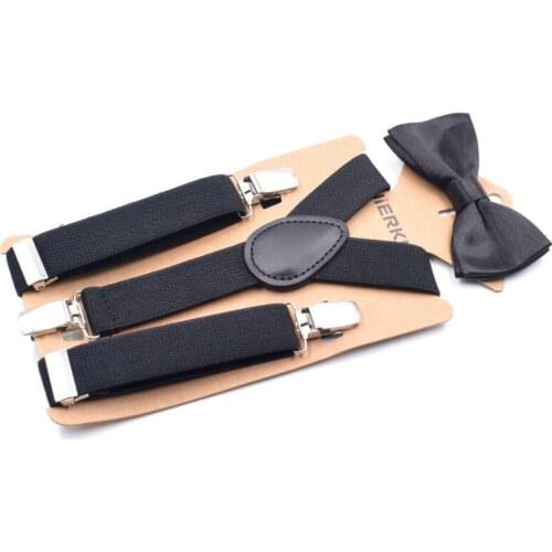 New 2019 Fashion Baby Boys Toddler Butterfly Bowtie+Suspender Set Ties Party Solid Color For Kids 1PCS