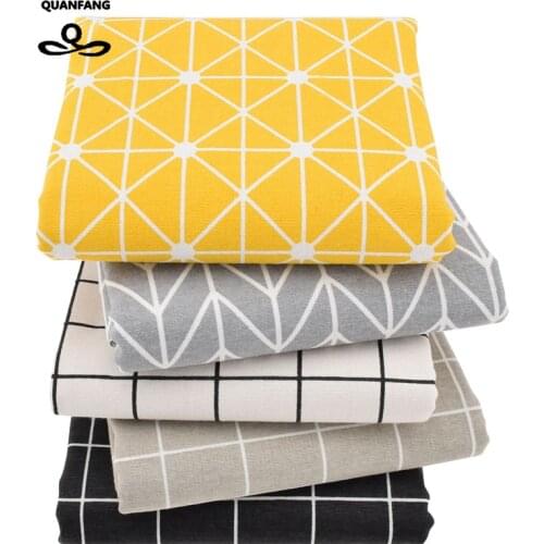 Printed Cotton Linen Fabric For Patchwork Quilting Sewing DIY Sofa Table Cloth Furniture Cover Tissue Curtain Bag Cushion Fabric