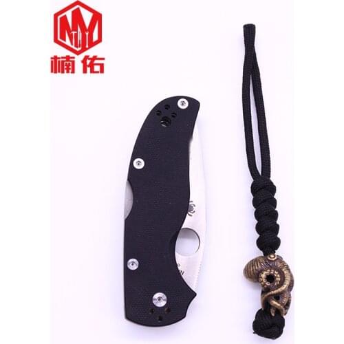 EDC Tools Brass Knife Beads Paracord Knife Lanyard Rope Outdoor Parachute Cord Gadget EDC Multi Tools