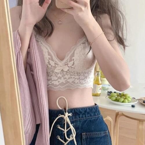 Summer Sexy lace perspective bralette set ultra-thin steel ring big breasts lingerie briefs set women large size underwear set