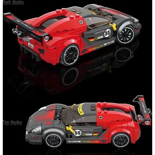 100146 racing series small particle building block cool model black sports car assembled childrens toys for children gifts
