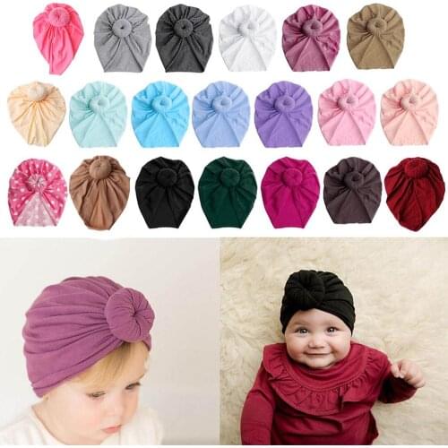 Lovely Soft Newborn Headwear Baby Turban Top Knot Hat Toddler Kids Boy Girl India Beanie Hat Photography Props Accessories
