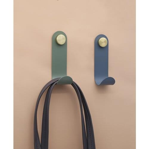 Colorful Iron Clothes Hanger Wall Mounted Coat Hook Decorative Key Holder Hat Scarf Handbag Storage Hanger Bathroom Rack