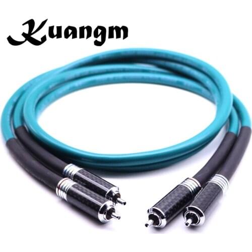 Kuangm Hifi Hi-End Cardas Cross Carbon Fber RCA to RCA male plug Audio Speaker AMP CD DVD player Interconnector RCA cable