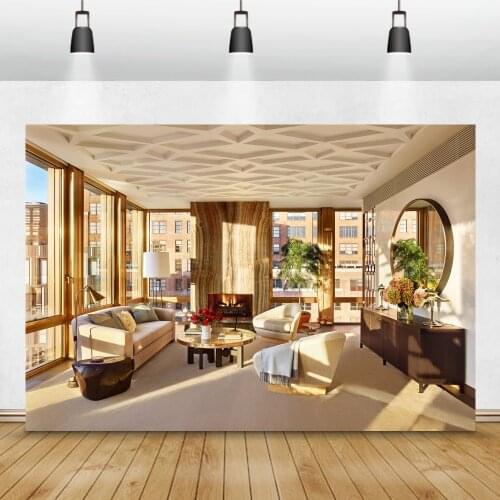 Laeacco Chic French Window Living Room Sunshine Interior Photo Backgrounds Customized Photographic Backdrops For Photo Studio