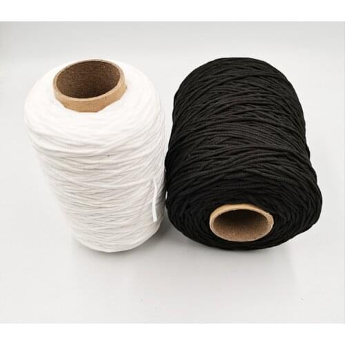 3MM White Black Thin Round Elastic Bands Elastic Rope For Masks Garment Reel Elastic Tape For DIY Sewing Craft Accessories