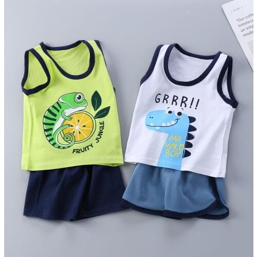 Toddler Kid Boys Summer Clothes Outfits Cotton Short-sleeved T-shirt Beach Shorts Tracksuit Infant Baby Children Clothing Set
