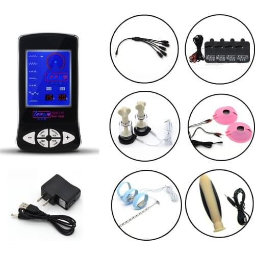 Electico Shock Penis Ring Massage Nipple Pad Nipple Sucker Silicone Anal Butt Plug Electric Sex Medical Themed Toys Kit Sex Toys