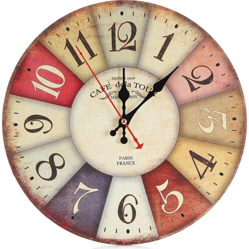 Wall Clock Beautiful Colorful Living Room Bar Cafe Personality Loft Industrial Wind Large Decorative Nostalgic Retro Watch 60049