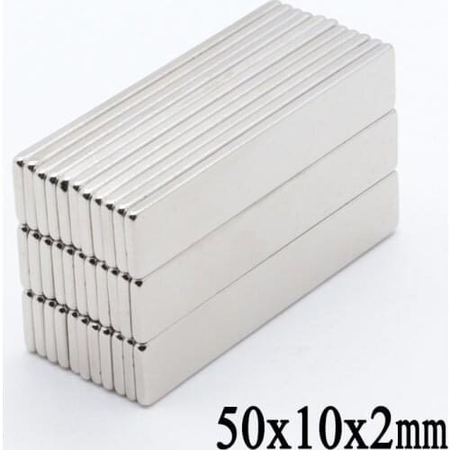 20pcs 50x10x2 mm N35 Super Strong Small 50*10*2mm Neodymium Magnets Rare Earth Powerful Magnet