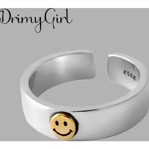 New Boho Vintage Smile Face Rings For Women Men Charm Male Retro Gothic Jewelry Drop Shipping 2021