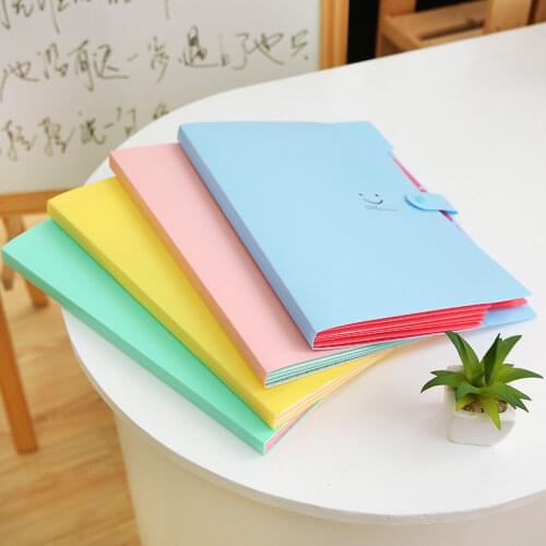 5 Into Plastic File Folders Package A4 Multi-layer Folder Business Multi-function Document Package PP File Bag office stationery