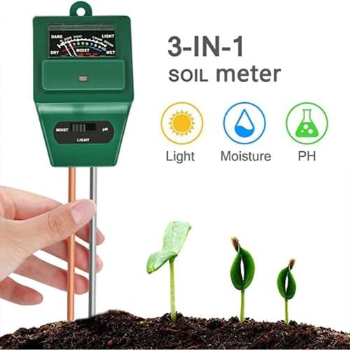 3 in 1 Plant Flowers Soil PH Tester Moisture Measuring humidity Light Meter Hydroponics Analyzer Gardening Detector Hygrometer