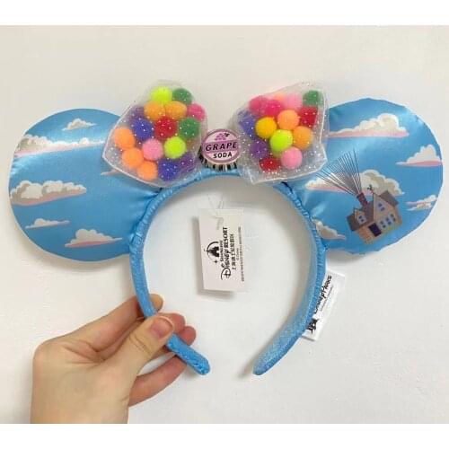 Mickey Minnie Ear Headband Disney New Peter Pan Big Sequin Bows EARS COSTUME Headband Cosplay Plush Adult Kids Headband