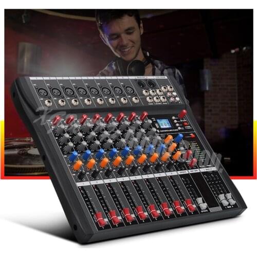 Professional 8 Channel Bluetooth Mixer USB Digital Effects DSP Microphone Sound Mixing Console For Stage Music Concert School