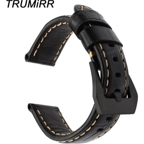 TRUMiRR Croco Leather Watchband for Suunto 9/Ambit 3 Vertical/Spartan Sport HR Watch Band 316L Stainless Steel Clasp Wrist Strap