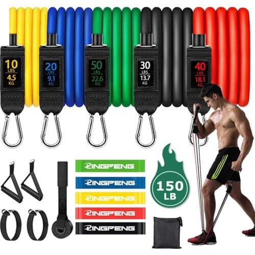 Fitness Resistance Band Pull Rope Yoga Rubber Band Elastic Band Upgrade Training Band Set Pilates Fitness Equipment Home