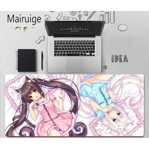 Mairuige Japanese anime girl rubber mouse durable pc mouse pad office gaming accessories desk mat large mousepad keyboard mats