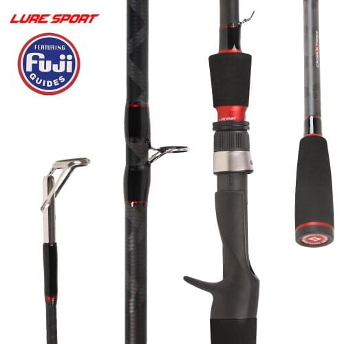 LureSport Travel Fsihing Rod 2.1m/2.4m FUJI Guide Reel Seat X-Cross Carbon Spin Cast Lure Fishing Rod