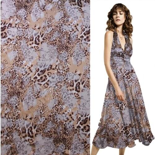 Sexy leopard design silk burnt-out fabric very soft and thin transparent,SB0049