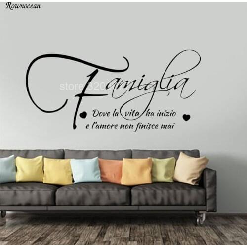 Family Love Quotes In Italian Wall Sticker Murali Frasi Famiglia Adesivi Da Parete Scritta Famouse Love Quotes Wall Sticker H513