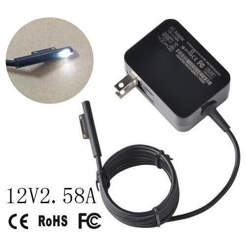 12V 2.58A Power Supply Adapter US Plug Travel AC Wall Charger with Cable for Microsoft Surface Pro 3 Pro3 PRO4 Pro 4 (i5 i7)