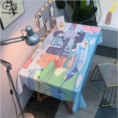 Cute cartoon girl Tablecloth 3D printed Square/Rectangular Dust-proof Table Cover For Party Home Decor TV Covers