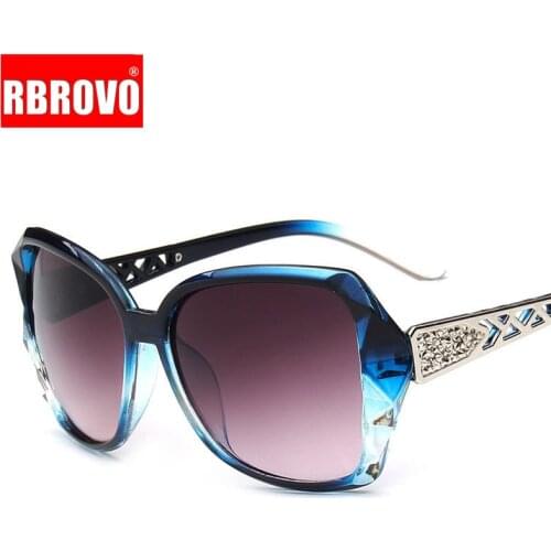 RBROVO 2021 Vintage Gradient Lens Sunglasses Women Brand Designer Driving Big Frame Sun glasses UV400 Oculos De Sol Feminino