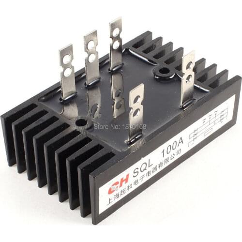 SQL-100A type 3 phase diode Heatsink bridge rectifier, 100A 1600 V