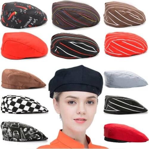 Unisex Waiter Hotel Chef Hats Coffee Western Restaurant Work Hat French Artist Cotton Beret Cap Women Casual Hat Men Wild Caps