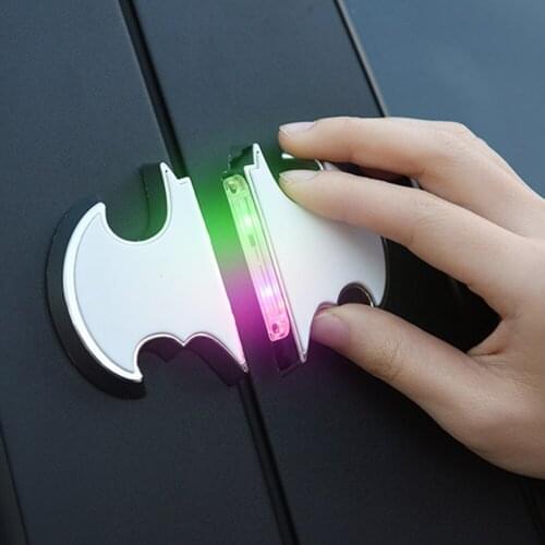 Bat Shape Universal Car LED Opening Door Safety Warning Anti-collision Flash Lights Red Kit Wireless Alarm Lamp Signal Light